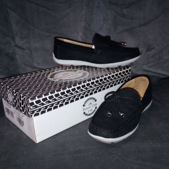 Driver Club USA Black Suede Leather Sarasota  Loafers Size 13.5 NWT - Picture 1 of 6